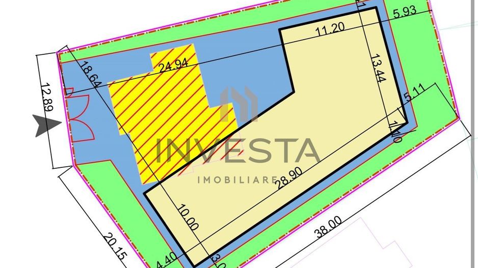 Rar pe piata! Teren in zona Piata 14 Iulie! 1040 mp cu front  34 m! - Poză 1