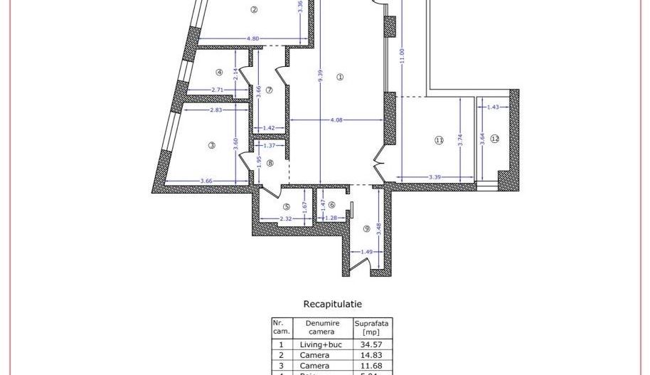 Ultracentral | 3 camere | 37 mp terasa | Centralis | Parcare - Schiță 20