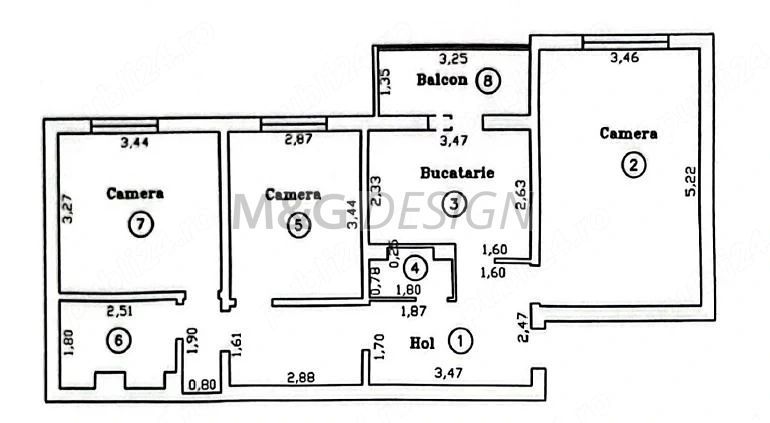 Apartament cu 3 camere zona Lipovei - Schiță 10