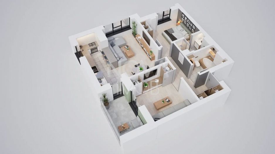 Apartament 3 camere, etaj intermediar, ansamblu nou Calea Surii Mici - Poză 10