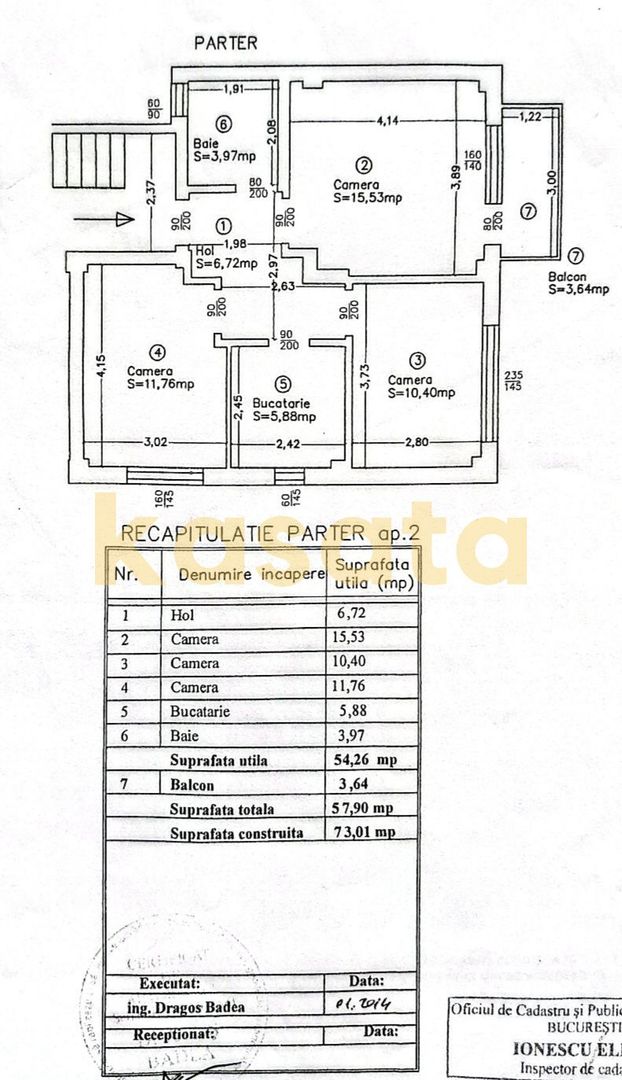 OPORTUNITATE | APARTAMENT 3 CAMERE CU CURTE PROPRIE | CONFORT - Schiță 18