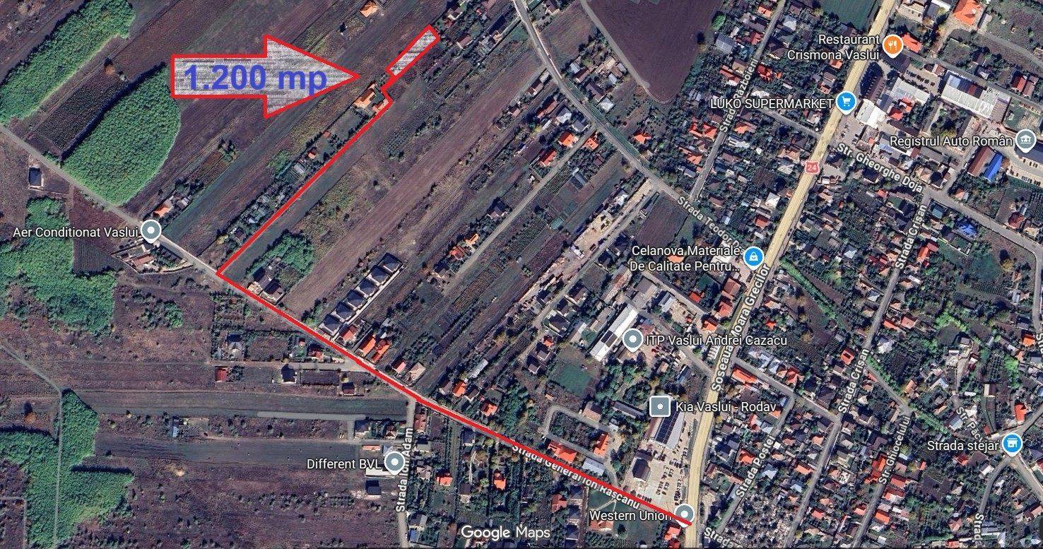 TEREN INTRAVILAN 1.200 mp, VASLUI zona MOARA GRECILOR; - Poză 2