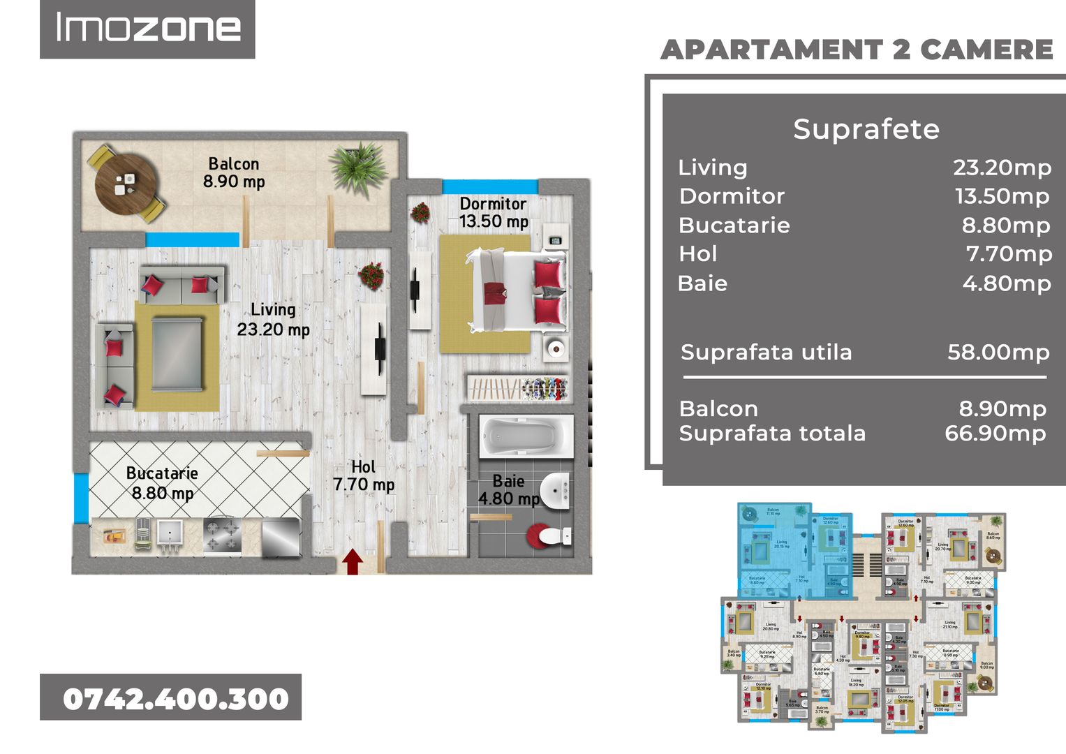 Apartament 2 camere, 67 mp, etaj 1 din 3, Militari - Pacii - OMV Iuliu Maniu - Schiță 2