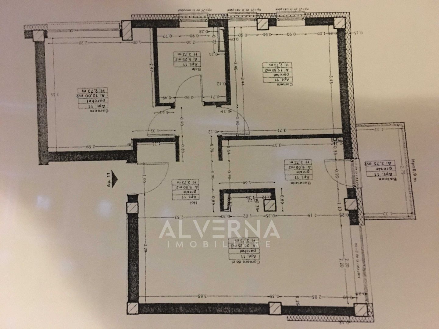 Apartament 3 camere | 61mp + balcon | parcare subterana | Manastur - Schiță 7
