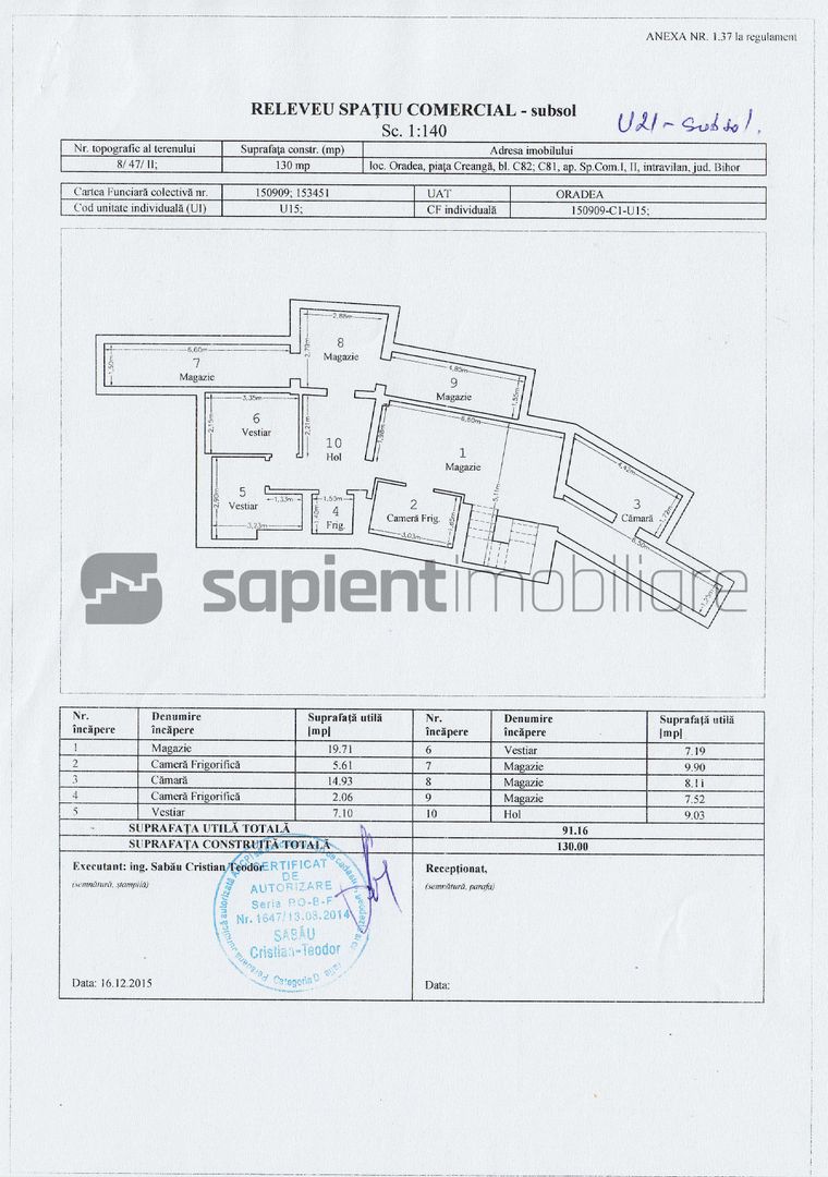 Sapient | Spațiu comercial cu terasă _ Piața Ion Creangă, Oradea - Schiță 11
