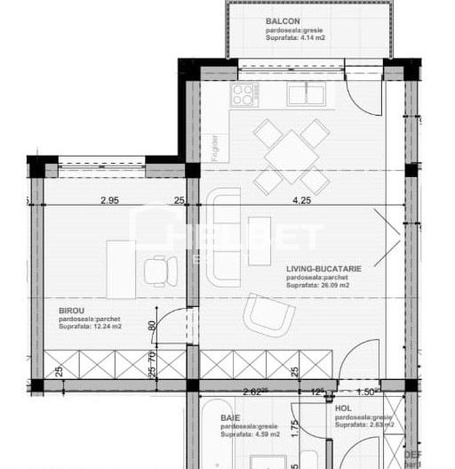 2 CAMERE / INTABULAT / BALCON / SUBCETATE - Poză 3