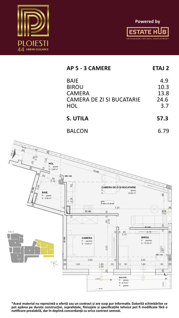 Apartament 3 camere FINISAT | Ploiesti 44 | 0% Comision - Poză 11