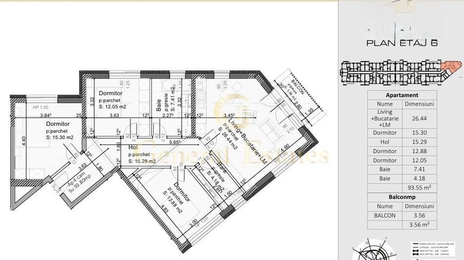 Luminos, spațios, perfect compartimentat – 4 camere Open-Space - Poză 19