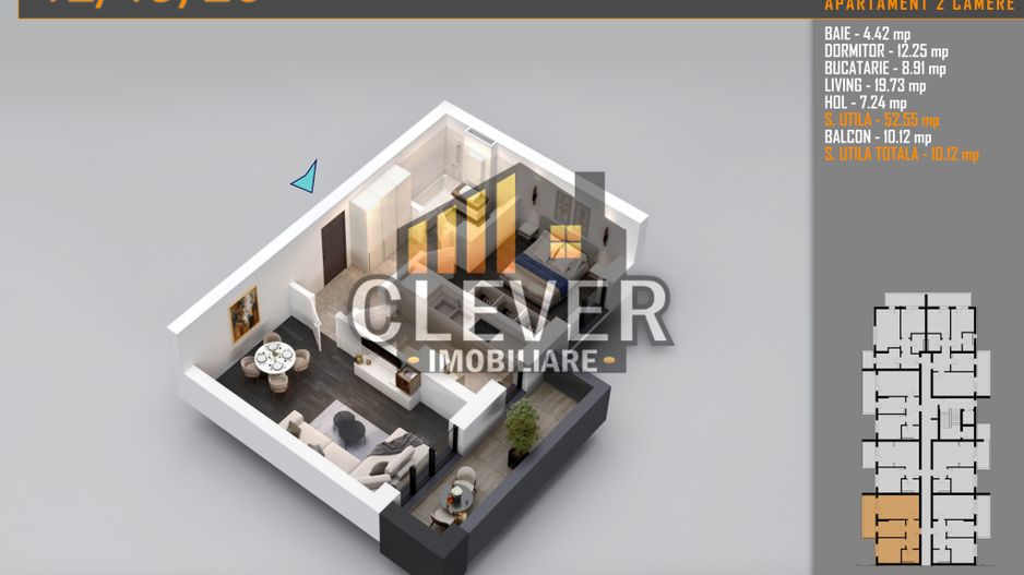 Ap 2 Camere | 63 mp Total | Balcon 10,47 mp | Comision 0% - metrou Teclu - Poză 4