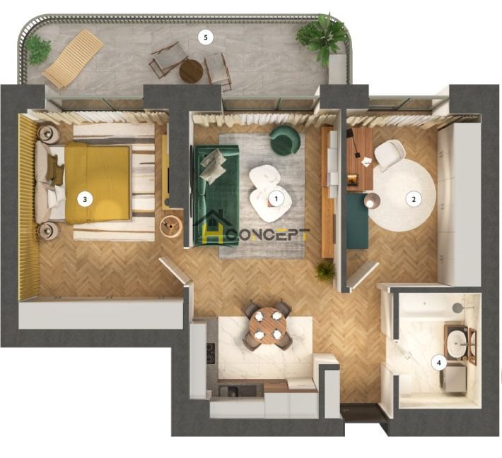 Apartament premium cu 3 camere, loc de parcare subteran, 0% comision - Poză 10