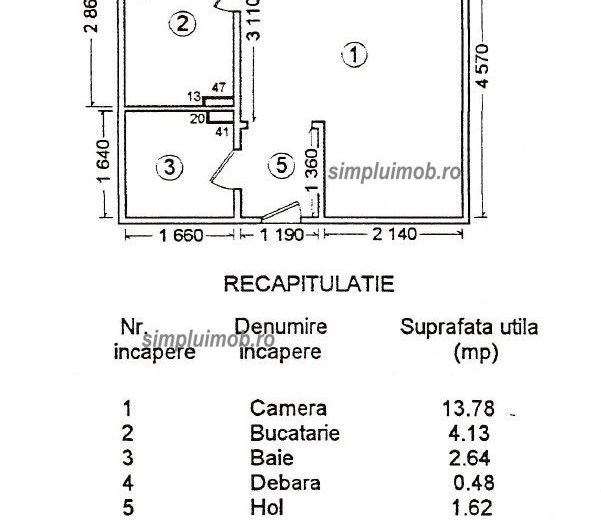 Garsoniera Mobilata Utilata Tei Fac. de Construcții - Poză 17