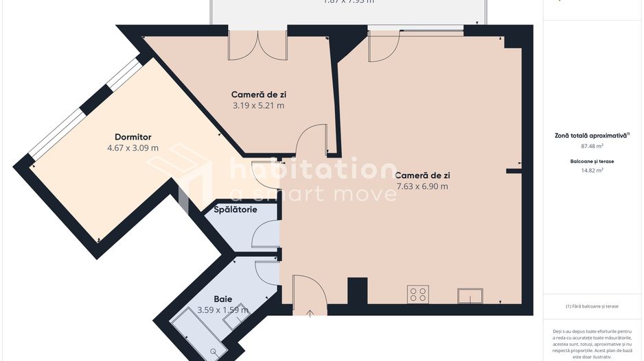 Tur virtual - 3 camere, premium, priveliște panoramica, zona Centrala - Poză 23