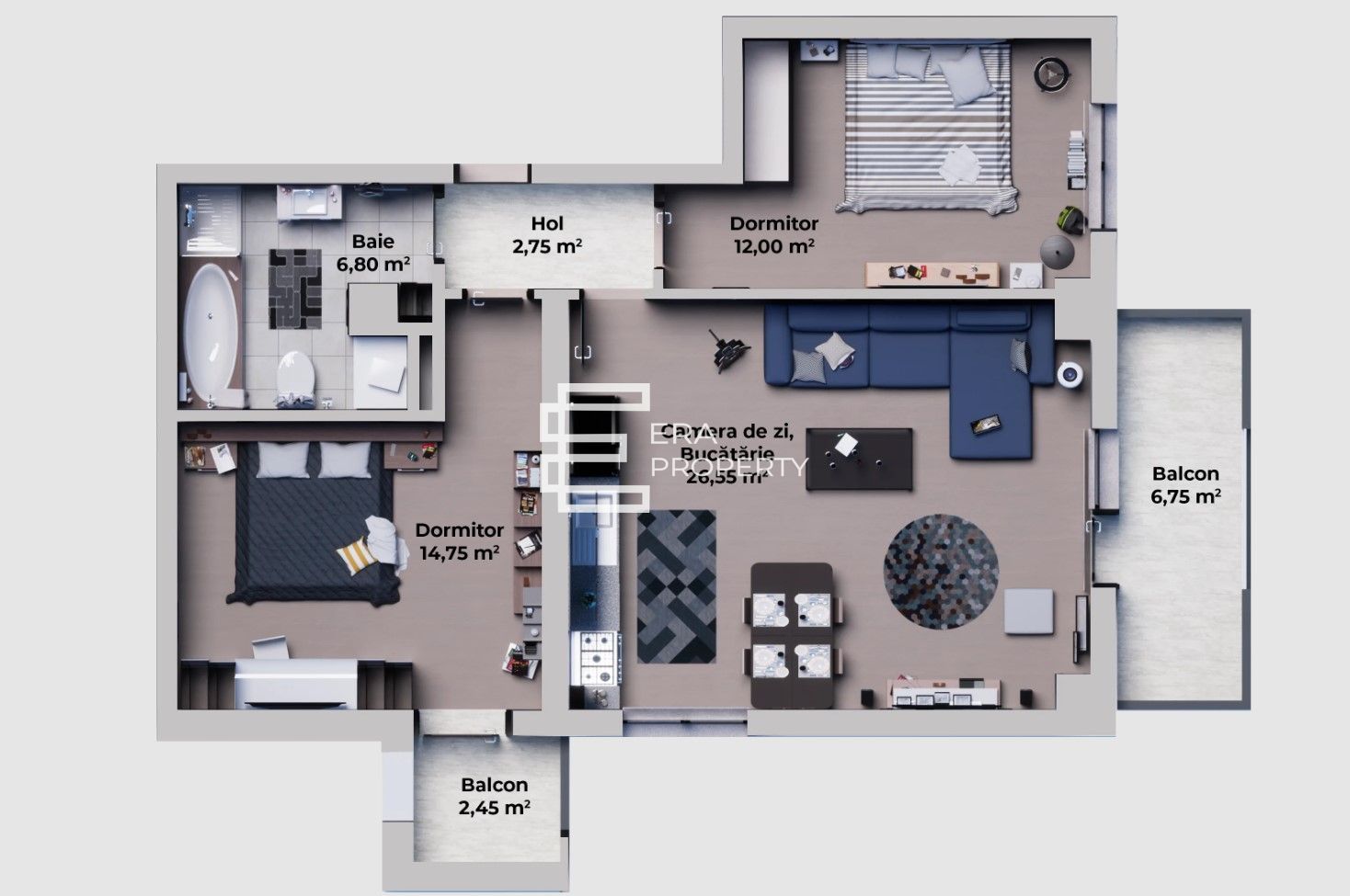 Apartament 2 camere,decomandat, Calea Surii Mici, Sibiu - Schiță 7