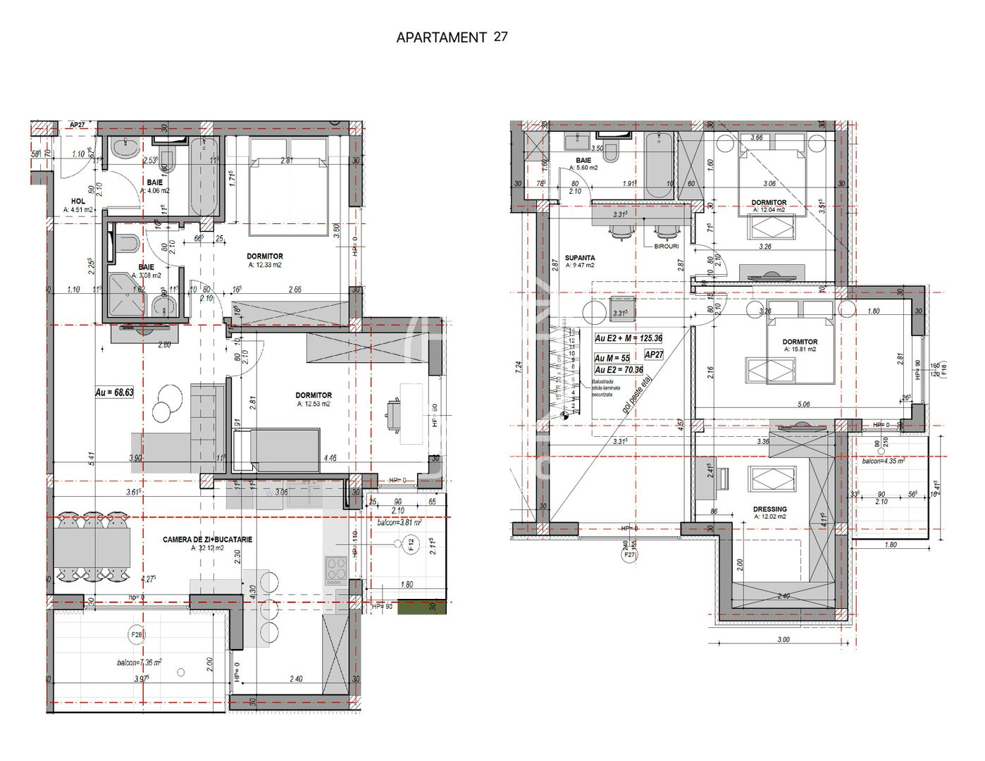 Penthouse 5 camere si dressing la alb, aer conditionat(NCL-COL-ap.27) - Poză 3