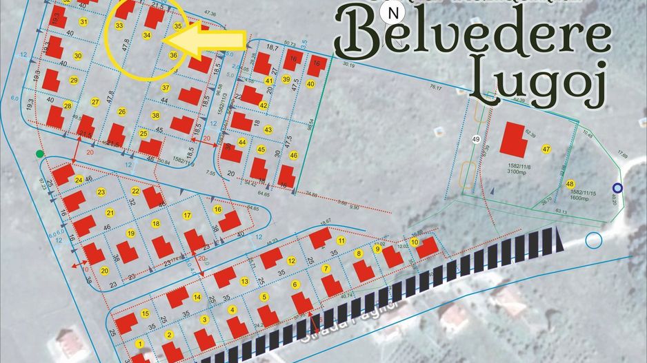 Teren intravilan pentru constructii in cartier Belvedere Parcela 34 - Poză 2