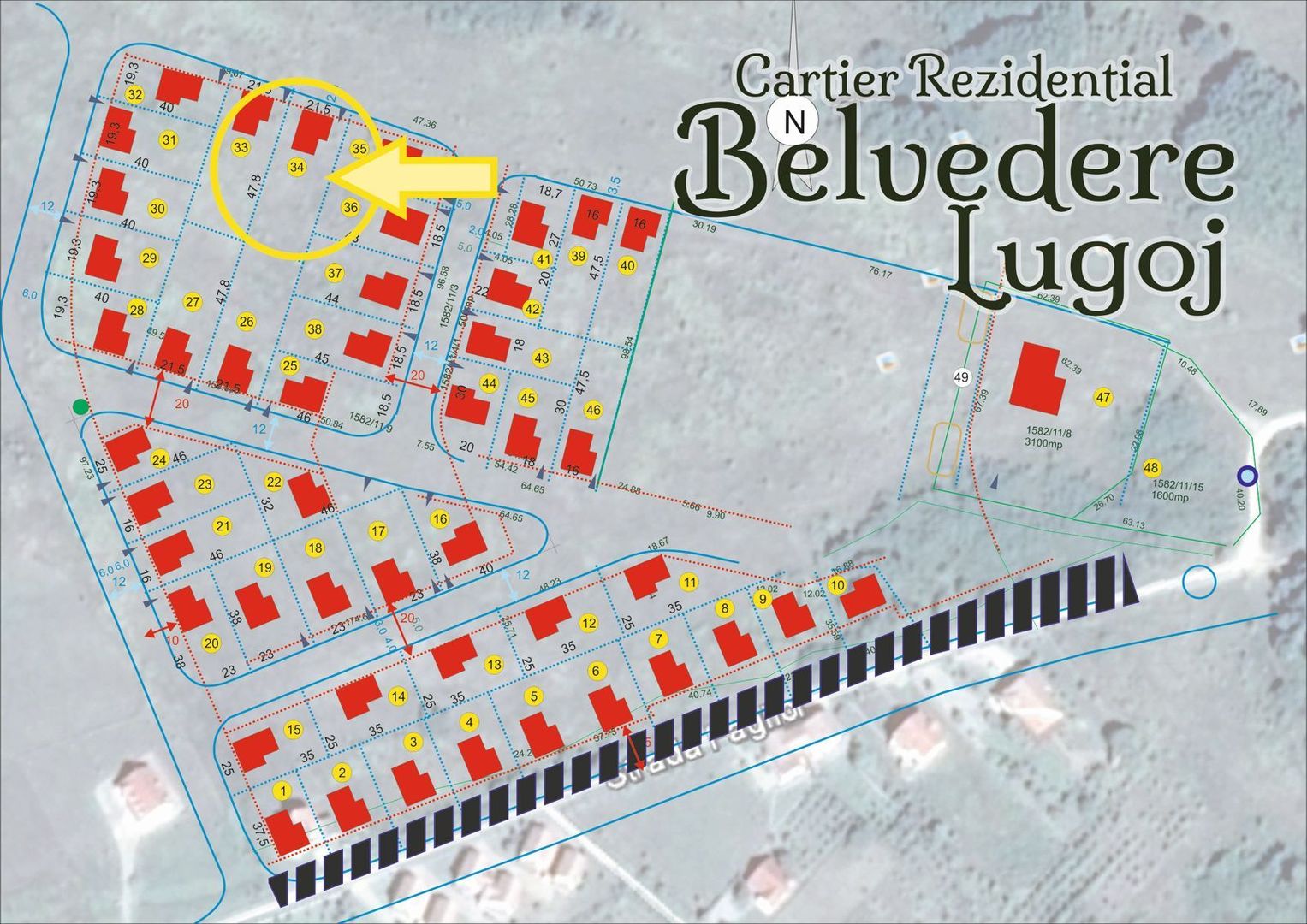 Teren intravilan pentru constructii in cartier Belvedere Parcela 34 - Poză 2