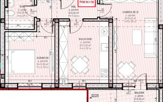 Apartament 2 camere 54.39 mp utili  | Șelimbăr – Zona Unirii - Schiță 7