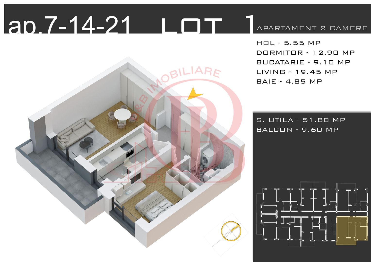 Comision 0%-Theodor Pallady Sector 3-Apartament 2 camere - Schiță 3