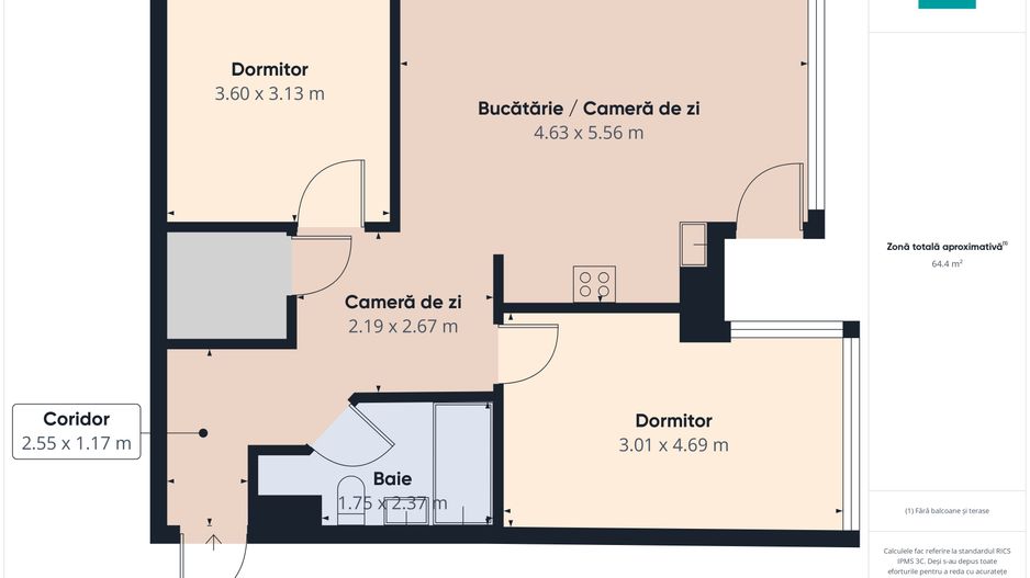 Apartament de vânzare Nufărul Oradea, 65 mp - Poză 10