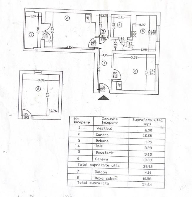 Apartament 2 camere Floreasca - Schiță 11