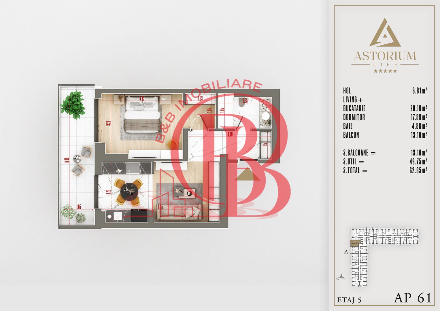 2 camere finalizat proiect premium Titan Pallady - Schiță 1