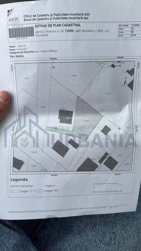 Teren intravilan 598 mp în Dorobant – Utilități la teren, POT 30%, CUT 0.6, PUZ P+1 - Poză 1