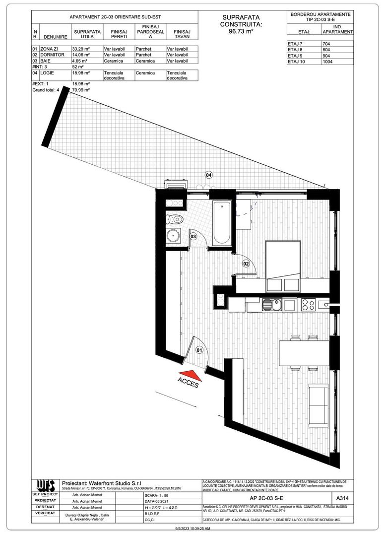 Tomis Plus - Celine Elegance - Vânzare apartament cu 2 camere cu vedere la Lac! - Poză 9