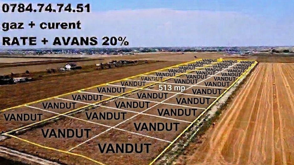 Teren in RATE cu gaz si curent - comuna Berceni - Poză 1