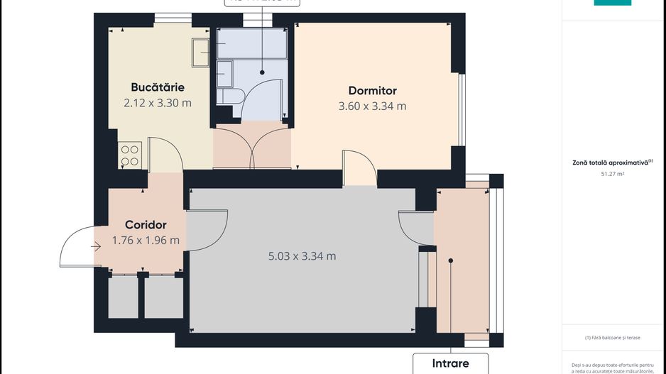Apartament clasic cu 2 camere în Grădiște - Poză 8