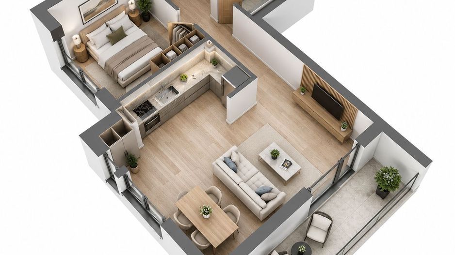 Apartament 2 camere Pipera, 67 mp, etaj 1,complex nou finalizat - Poză 11