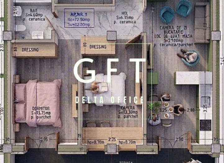 Apartament 2 camere | Parter - Poză 1