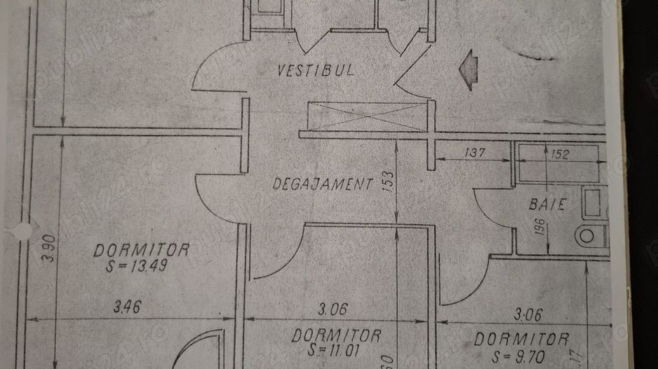 Apartament 4 camere, decomandat, 80.94 mp - Poză 3