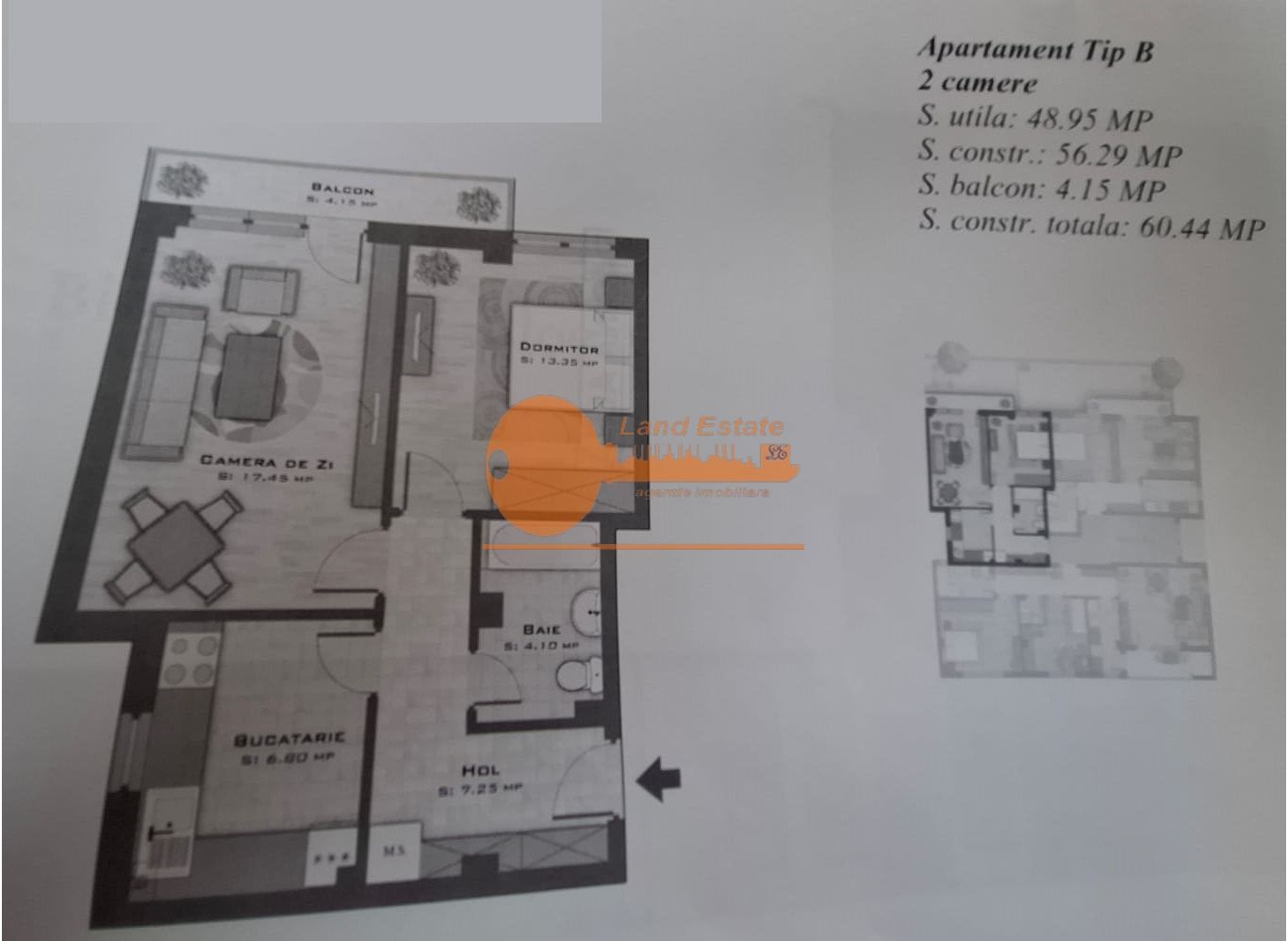 Apartament 2 camere – Mobilat & utilat complet –  10 min Metrou Nicolae Grigorescu - Schiță 9