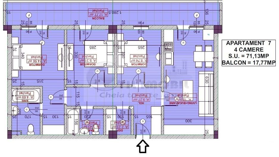 Apartament spațios 4 camere, 2 băi, balcon generos –Pacurari - Poză 15