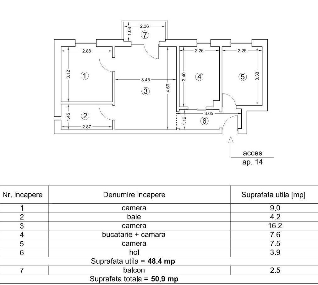 Apartament 3 camere, mobilat, utilat, Ghimbav, Brasov - Poză 8