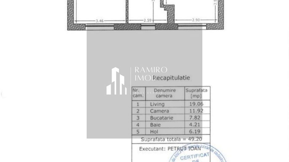 2 Camere Decomandat - Giurgiului - Bloc 2024 - Schiță 12