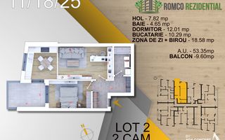 Ap 2 Camere, Panouri Solare, Ventilație Inteligentă NovingAIR - Pallady - Schiță 15