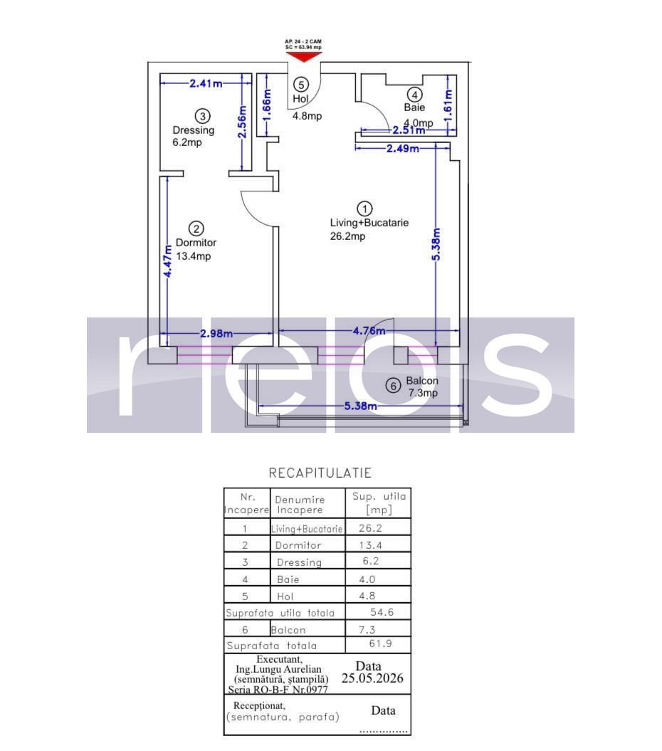 VANZARE 2 CAMERE MTM PIPERA | 54.6MP | NEMOBILAT | NOU | TERASA | - Schiță 18