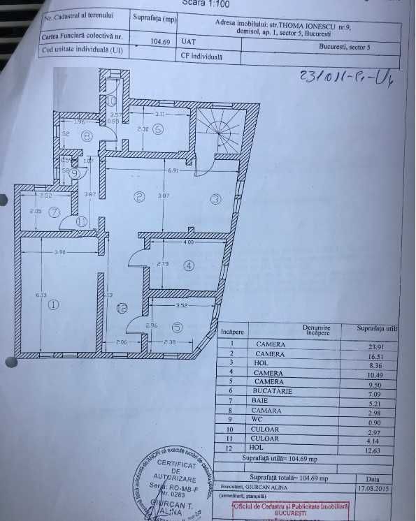 Cotroceni, apartament 5 camere, 106mp, 2 bai, centrala, fara Risc, fara legea 112, Loc Parcare, demisol inalt - Poză 5