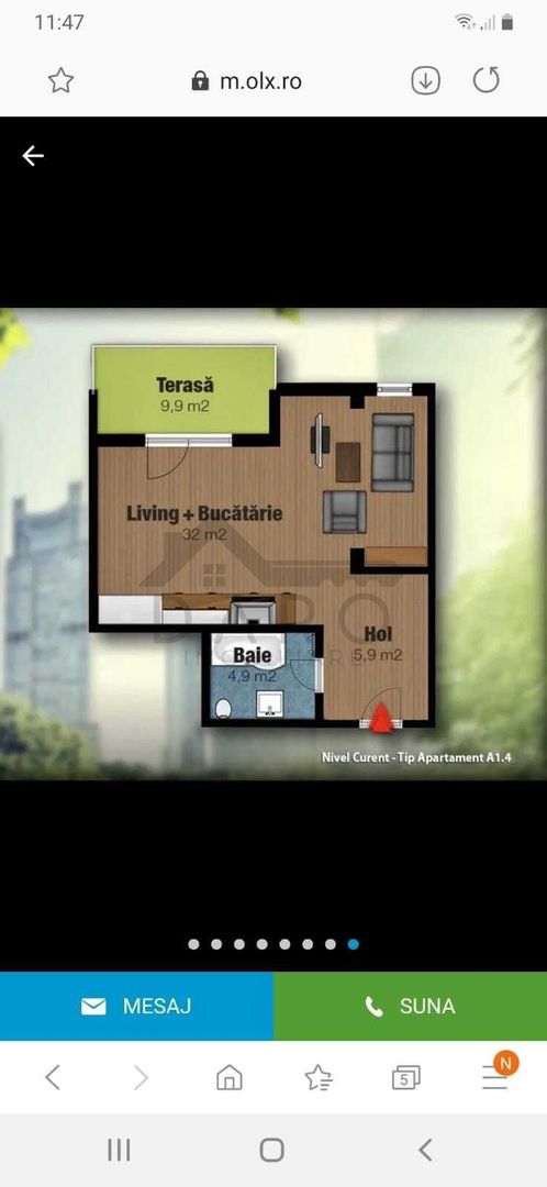 Închiriez in TUDOR apartament cu o cameră - Poză 5