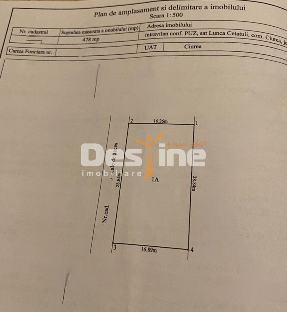 Comision 0% Teren intravilan 944 mp, Lunca Cetatuii - Schiță 6