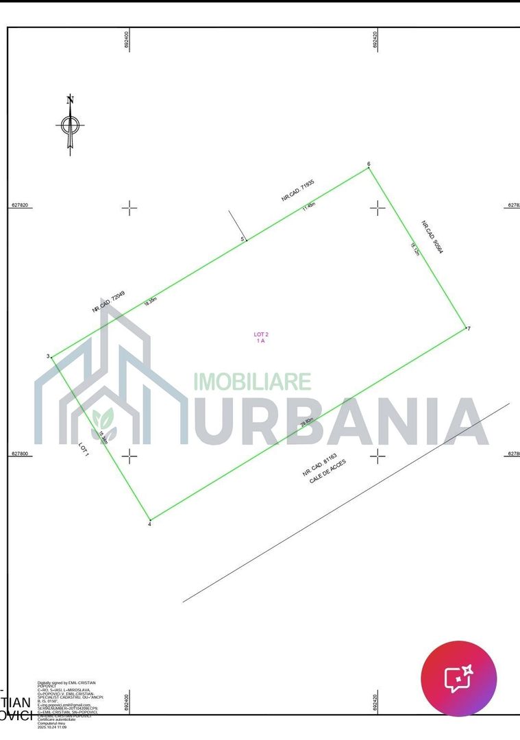Teren de vânzare în Miroslava, Valea Adâncă, Str. George Călinescu – 500 mp, cu autorizație de construcție - Poză 3