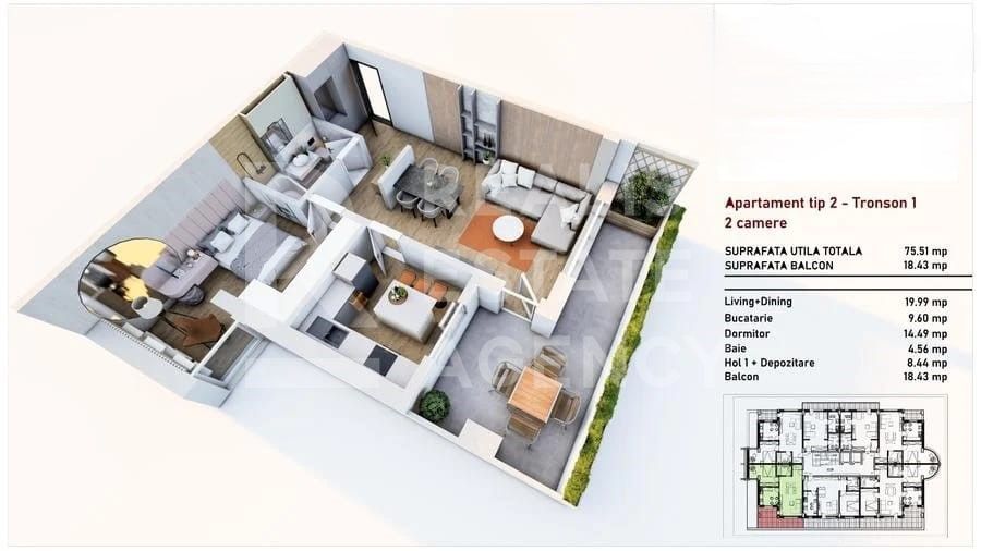 Vânzare, apartament, 2 camere, Brașov - Schiță 10