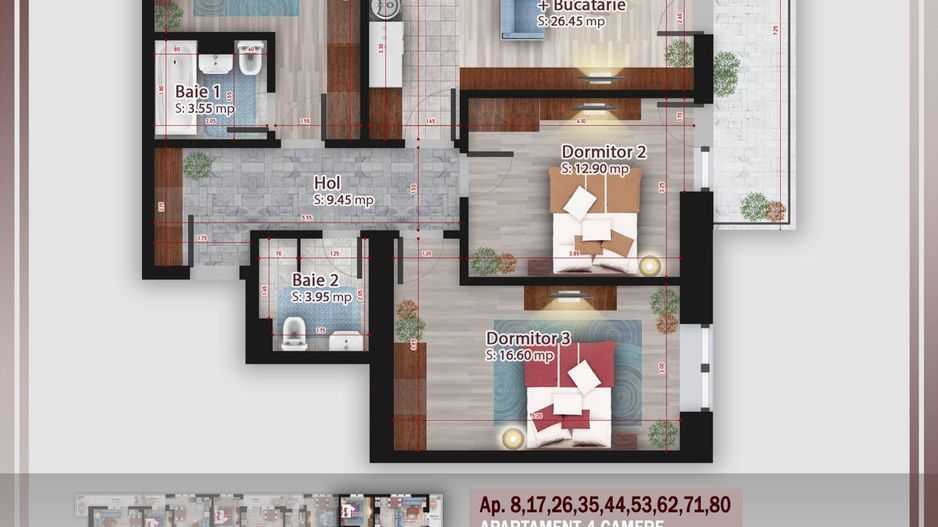 Apartament 4 camere compact  Titan Pallady Metrou Nicolae Teclu - Schiță 13