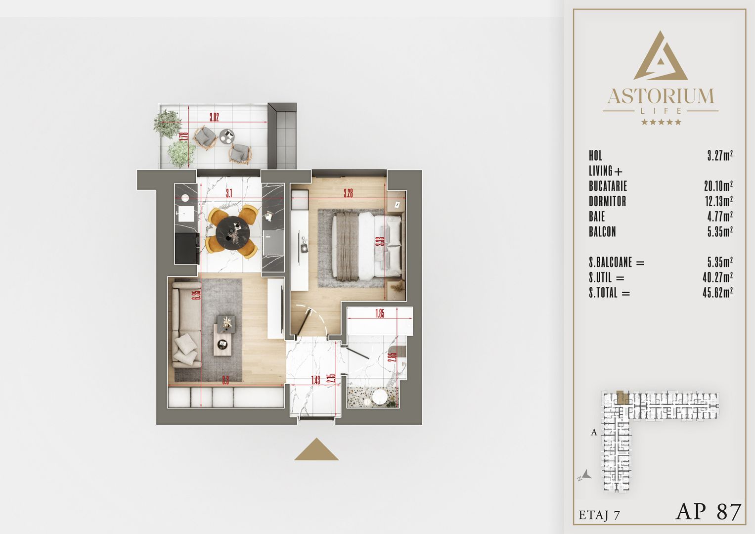 Titan Pallady 2 Camere studio Astorium exclusiv blocul A predare 2025 - Poză 6