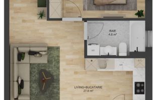 Apartament 2 camere  LA CHEIE-Doamna Stanca/Selimbar - Schiță 7