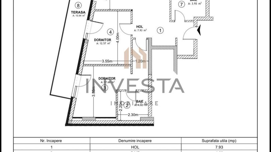 Penthouse cu 2 parcari subterane incluse bloc nou, Centru zona Decebal - Schiță 8