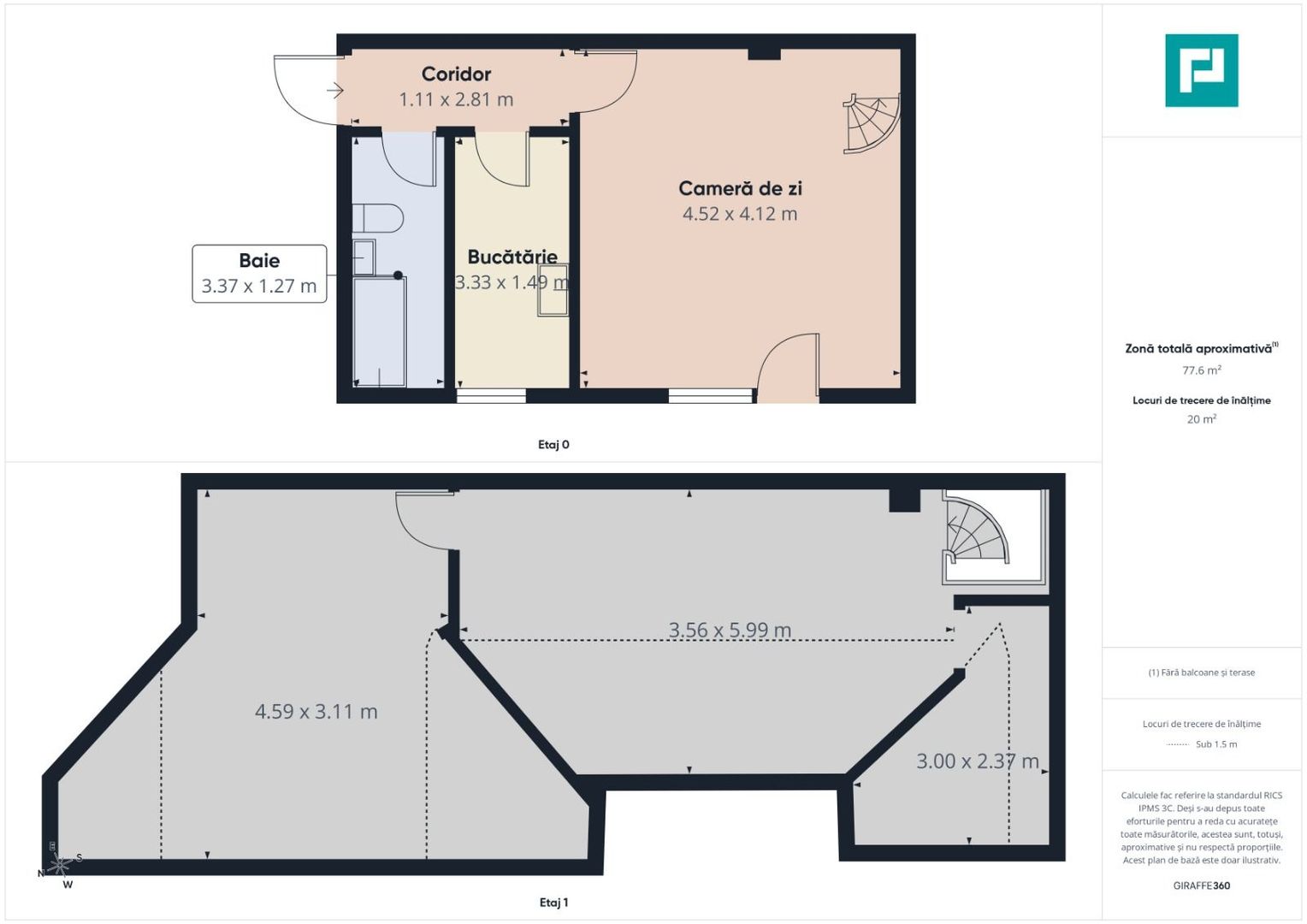 Apartament 1 cameră cu balcon și pod compartimentat | Dâmbovița, Timiș - Poză 14