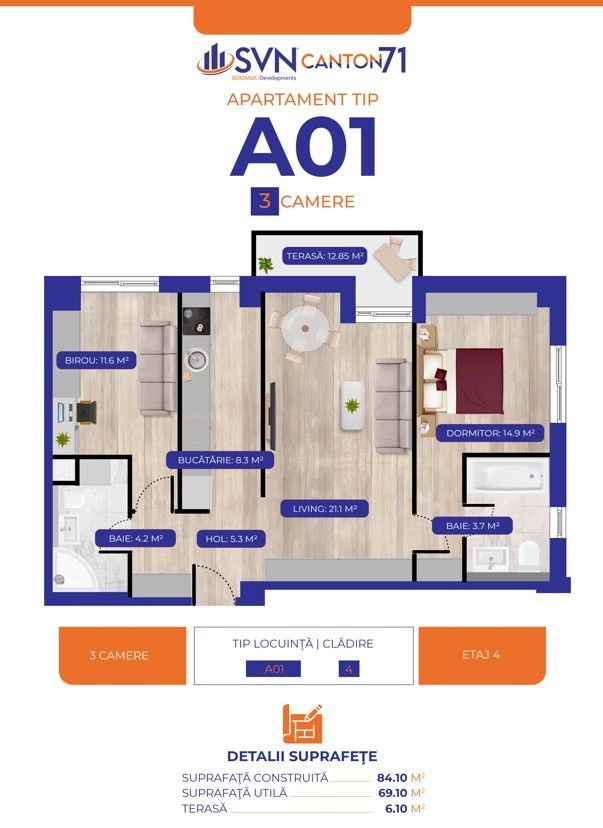 3 camere Aviatiei I bloc nou I locatie premium - Poză 11