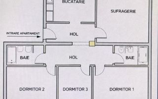 Apartament 4 camere  zona Sagului - Schiță 1